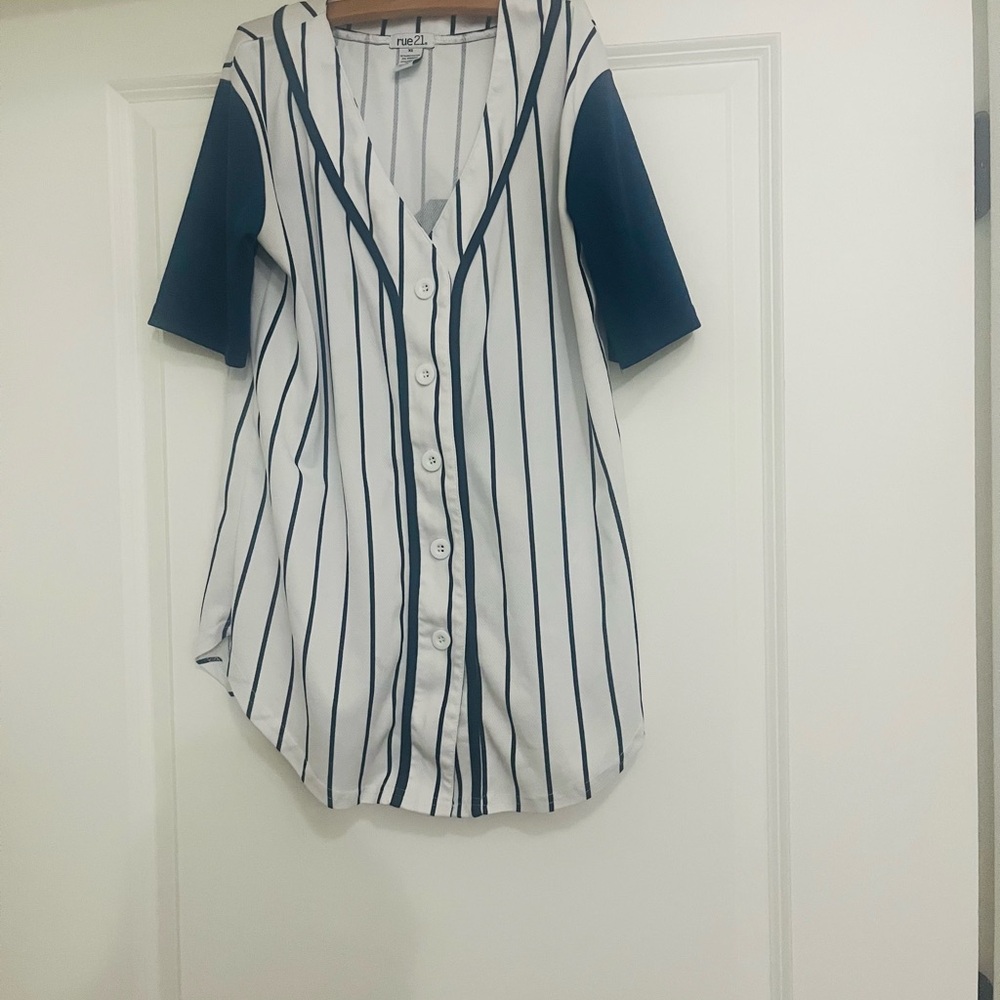 Rue21 Short-Sleeved Jersey in Classic PinStripe